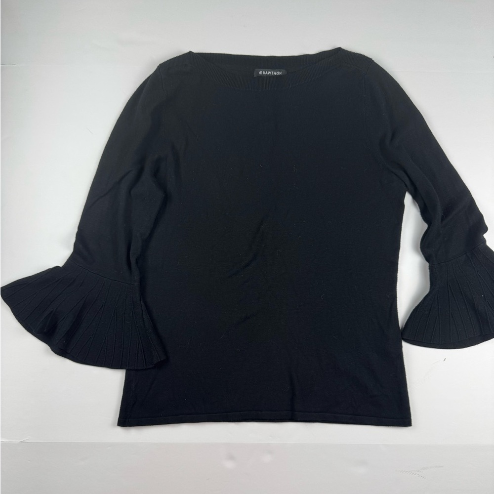 41 Hawthorn Black Blouse with Flared Sleeves
